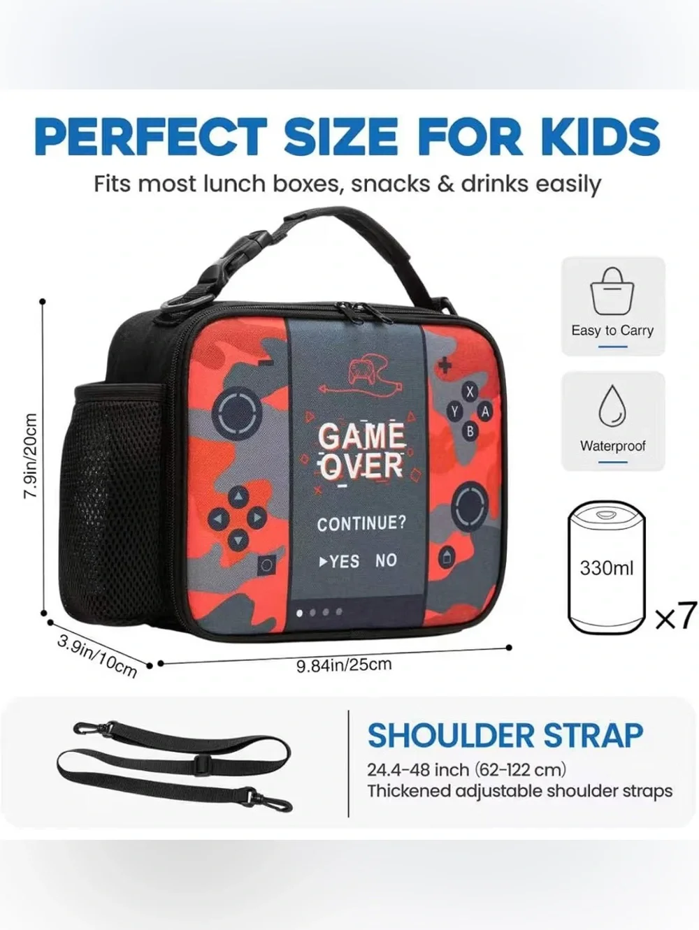Kids insulated lunch bag - red